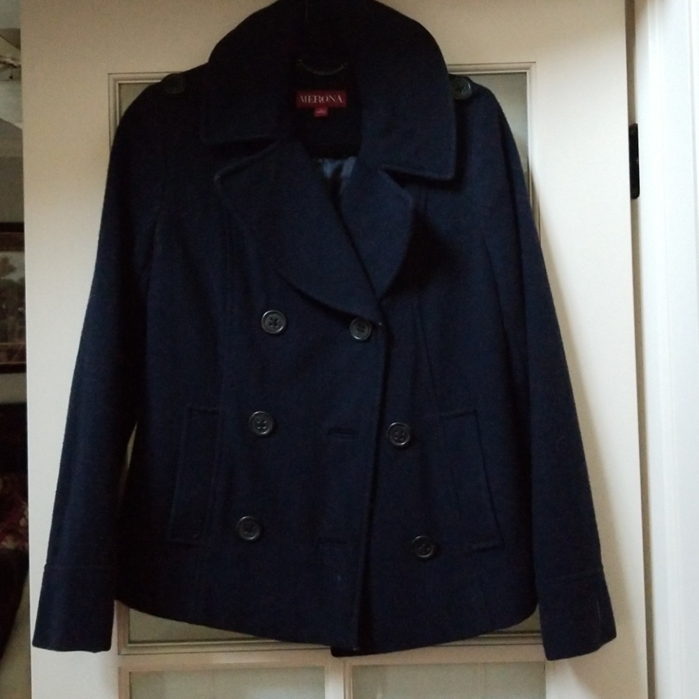 merona navy blue pea coat